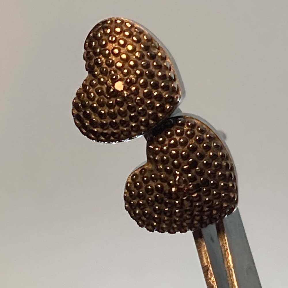 Red Diamond (IR) Heart Stud Earrings